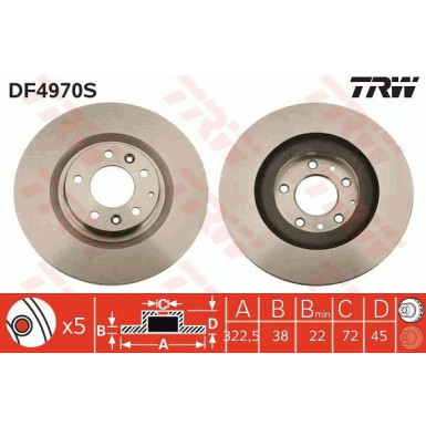 TRW | Bremsscheibe | DF4970S