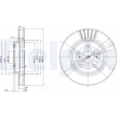 Delphi | Bremsscheibe | BG3187