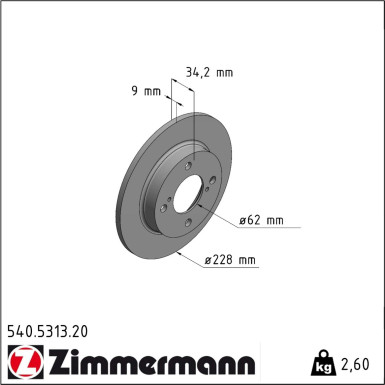 Zimmermann | Bremsscheibe | 540.5313.20