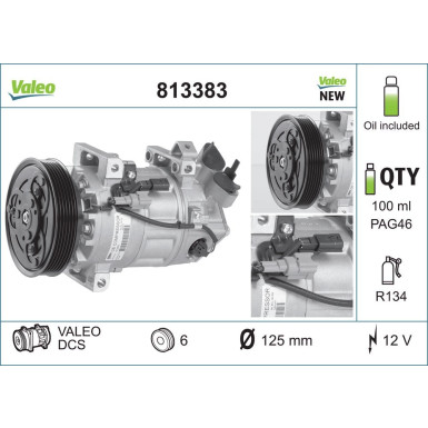 Valeo | Kompressor, Klimaanlage | 813383