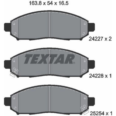 Textar | Bremsbelagsatz, Scheibenbremse | 2422704