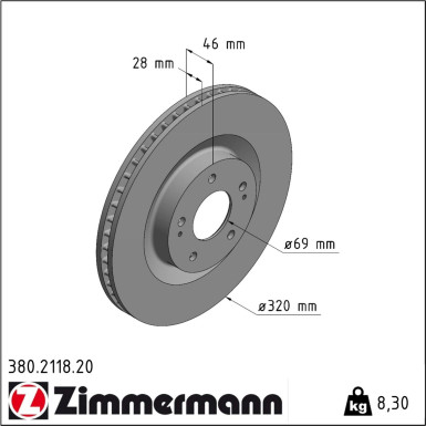 Zimmermann | Bremsscheibe | 380.2118.20