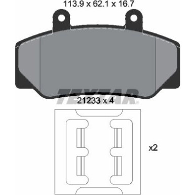 Textar | Bremsbelagsatz, Scheibenbremse | 2123302