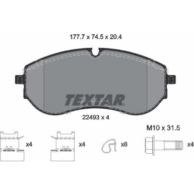 Textar | Bremsbelagsatz, Scheibenbremse | 2249301