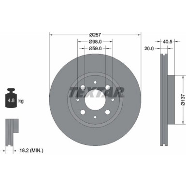 Textar | Bremsscheibe | 92068503