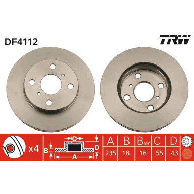 TRW | Bremsscheibe | DF4112