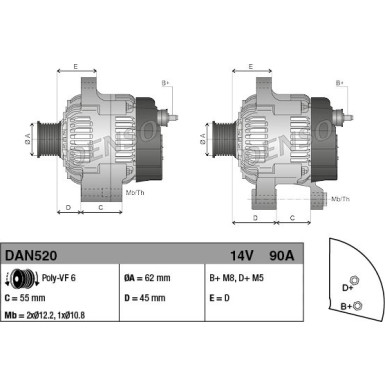 Denso | Generator | DAN520