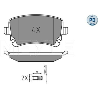 Meyle | Bremsbelagsatz, Scheibenbremse | 025 233 2617/PD