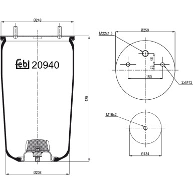 FEBI BILSTEIN 20940 Federbalg, Luftfederung