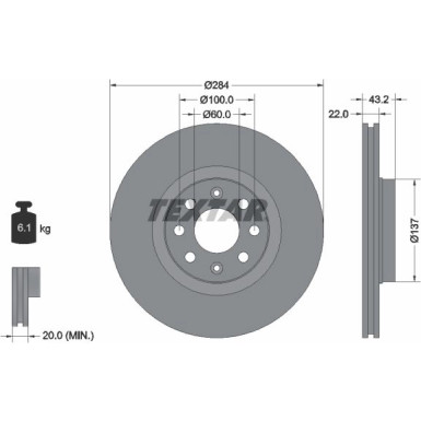 Textar | Bremsscheibe | 92145803