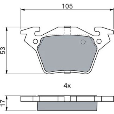 BOSCH | Bremsbelagsatz, Scheibenbremse | 0 986 460 002