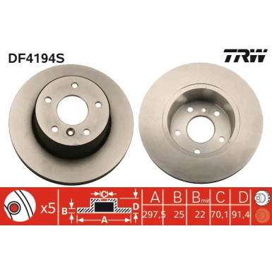 TRW | Bremsscheibe | DF4194S