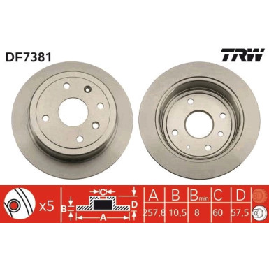 TRW | Bremsscheibe | DF7381