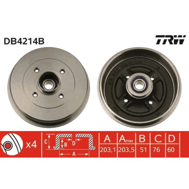 TRW | Bremstrommel | DB4214B