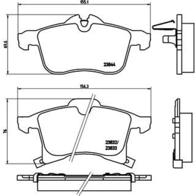 Brembo | Bremsbelagsatz, Scheibenbremse | P 59 045