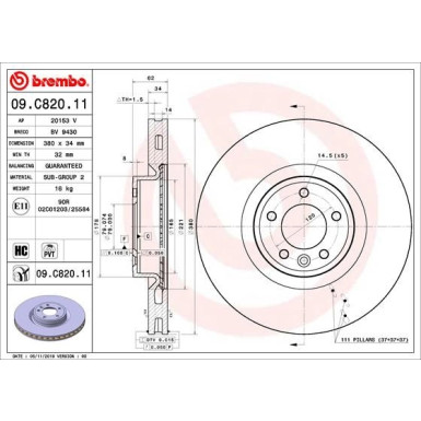 Brembo | Bremsscheibe | 09.C820.11