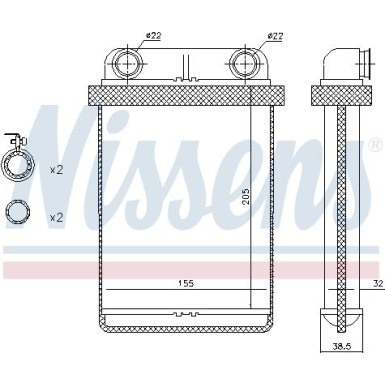 Nissens | Wärmetauscher, Innenraumheizung | 72671