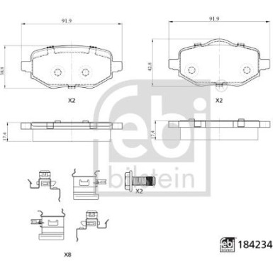 FEBI BILSTEIN 184234 Bremsbeläge