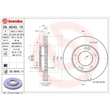 Brembo | Bremsscheibe | 09.9545.11