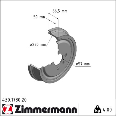 Zimmermann | Bremstrommel | 430.1780.20