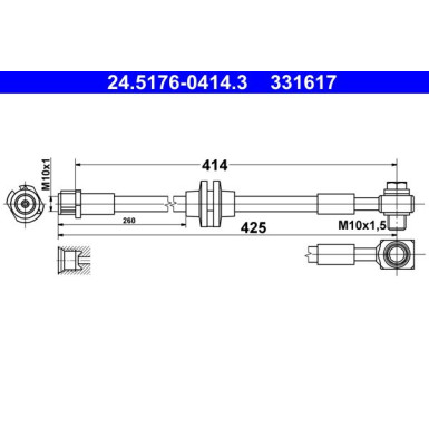 ATE | Bremsschlauch | 24.5176-0414.3