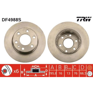 TRW | Bremsscheibe | DF4988S