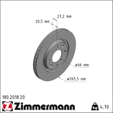 Zimmermann | Bremsscheibe | 180.2018.20