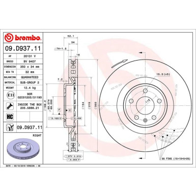 Brembo | Bremsscheibe | 09.D937.11