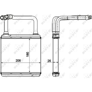 NRF | Wärmetauscher, Innenraumheizung | 54273