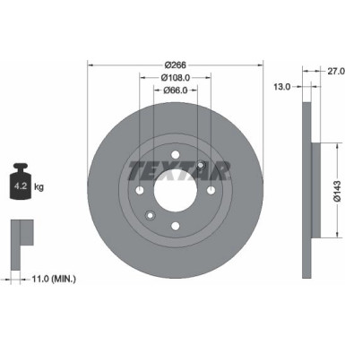 Textar | Bremsscheibe | 92089103