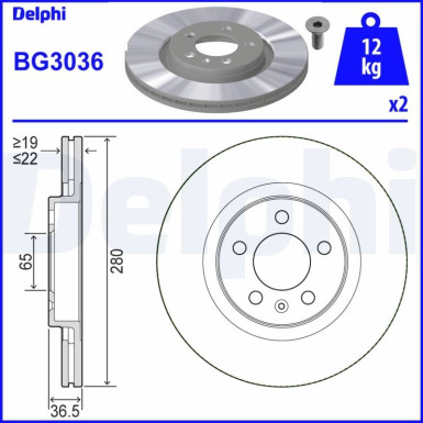 Delphi | Bremsscheibe | BG3036