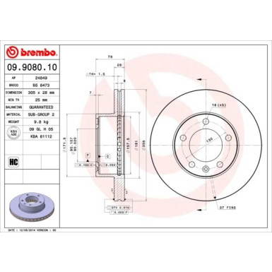 Brembo | Bremsscheibe | 09.9080.10