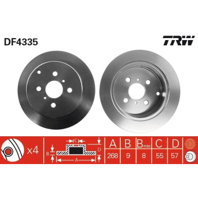 TRW | Bremsscheibe | DF4335