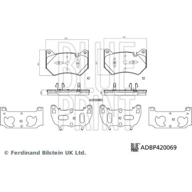 Blue Print | Bremsbelagsatz, Scheibenbremse | ADBP420069