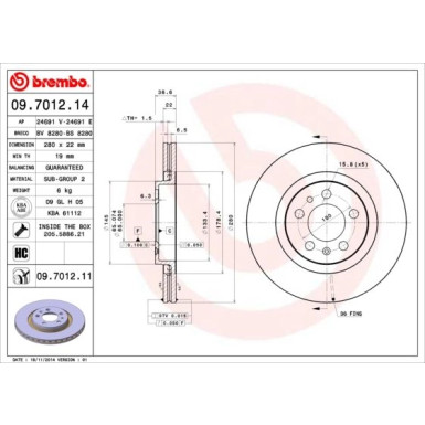 Brembo | Bremsscheibe | 09.7012.11