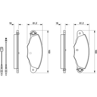 BOSCH | Bremsbelagsatz, Scheibenbremse | 0 986 424 511