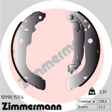 Zimmermann | Bremsbackensatz | 10990.159.4