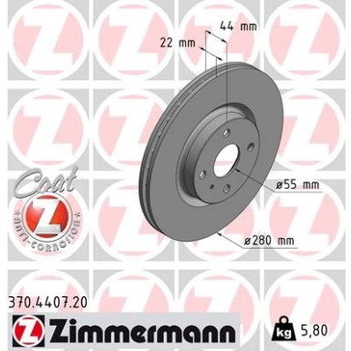 Zimmermann | Bremsscheibe | 370.4407.20