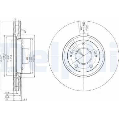 Delphi | Bremsscheibe | BG3988