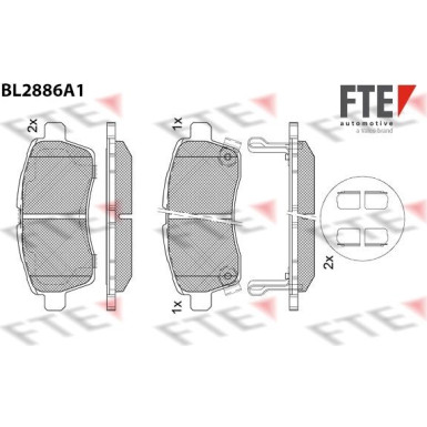 FTE | Bremsbelagsatz, Scheibenbremse | 9011126