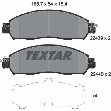 Textar | Bremsbelagsatz, Scheibenbremse | 2243903