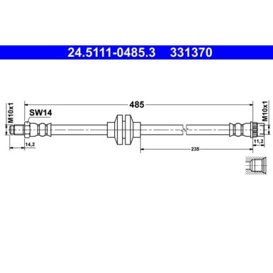 ATE | Bremsschlauch | 24.5111-0485.3