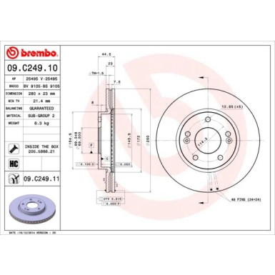 Brembo | Bremsscheibe | 09.C249.11