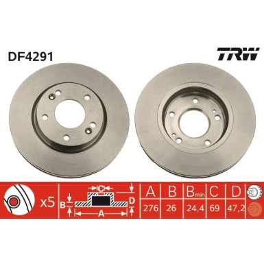 TRW | Bremsscheibe | DF4291