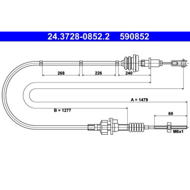 ATE | Seilzug, Kupplungsbetätigung | 24.3728-0852.2
