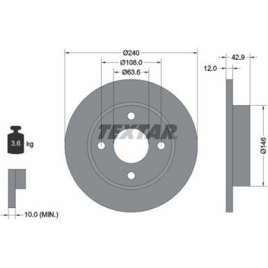 Textar | Bremsscheibe | 92075303