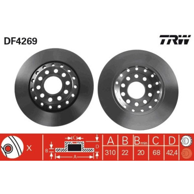 TRW | Bremsscheibe | DF4269