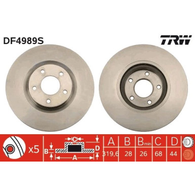 TRW | Bremsscheibe | DF4989S