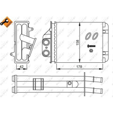 NRF | Wärmetauscher, Innenraumheizung | 53641