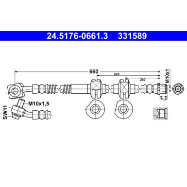 ATE | Bremsschlauch | 24.5176-0661.3